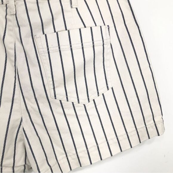 Rewash The Riley Cream Blue Pinstripe Comfort Stretch High Rise Shorts NEW - Picture 11 of 14